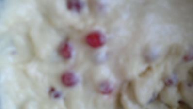 оладьи дрожжевые с красной смородиной