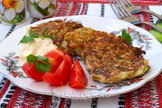 Оладьи из кабачков с овсяными хлопьями