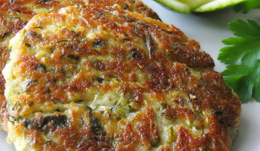 Рецепт оладий из цукини с сыром фета и зеленью