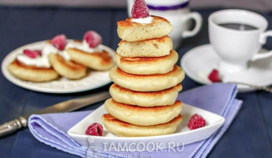 Рецепт оладий на кефире пышные