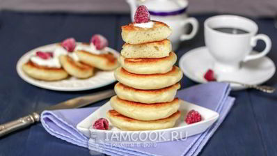 оладьи на кефире пышные