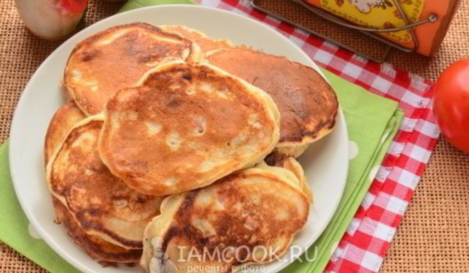 Рецепт оладий с колбасой на кефире