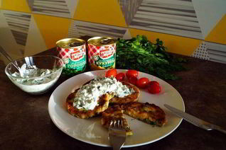 Оладьи с кукурузой и горошком