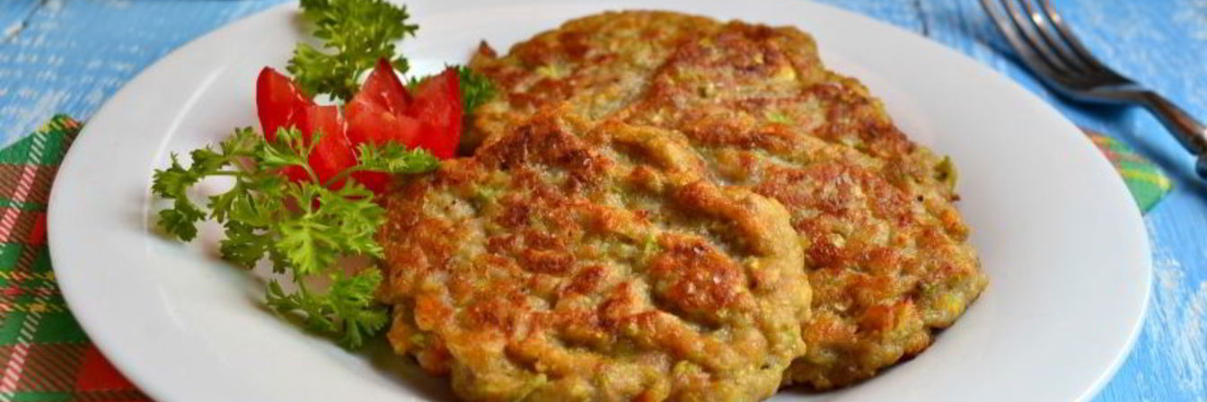 Овощные оладьи с мясным фаршем