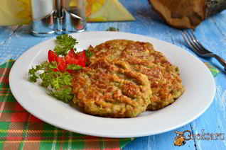 Овощные оладьи с мясным фаршем