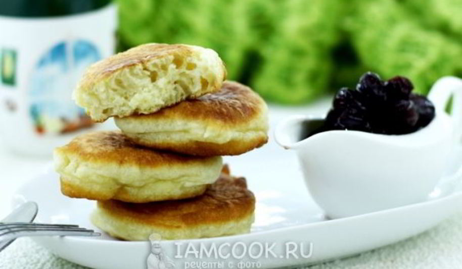 Рецепт пышных оладий на кефире