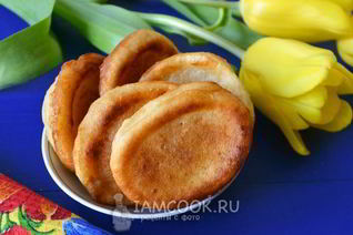 Пышные заварные оладьи на кефире