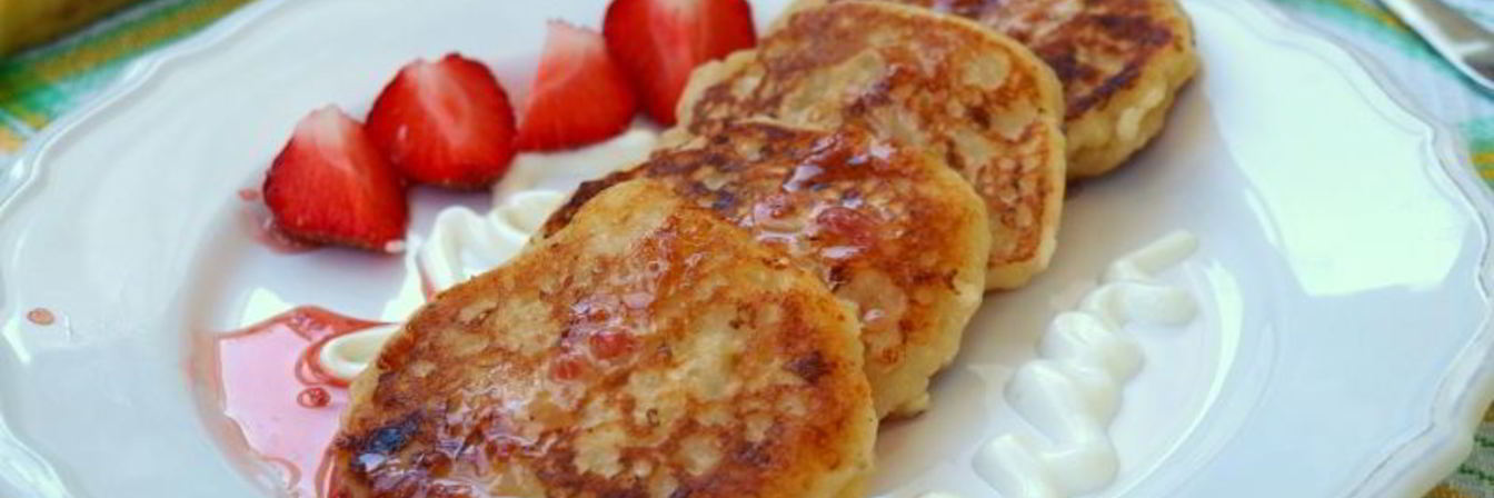 Творожно-банановые оладьи