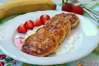 Творожно-банановые оладьи