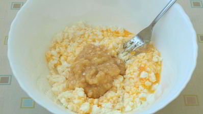 творожно-банановые оладьи