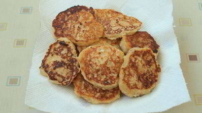 творожно-банановые оладьи