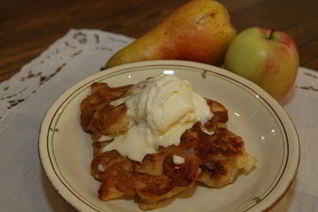 Яблочно-грушевые оладьи