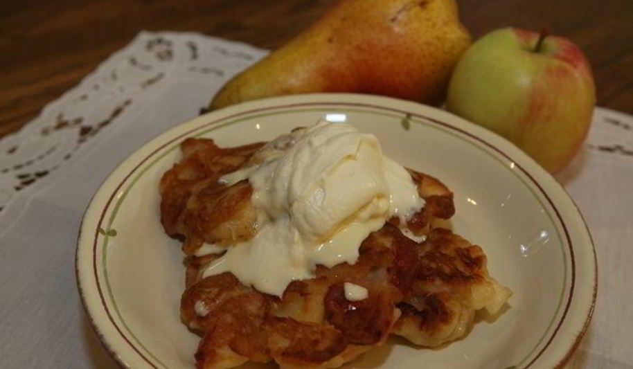 Рецепт яблочно-грушевых оладьи