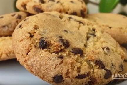 Домашнее печенье с шоколадной крошкой