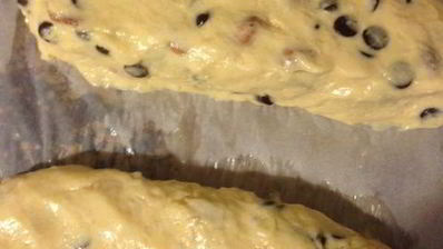 миндальные бискотти с темным шоколадом