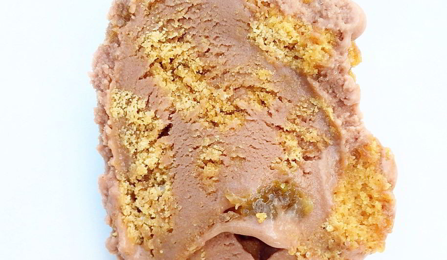 Рецепт мороженого с молочным шоколадом, коньячным изюмом и печеньем biscoff