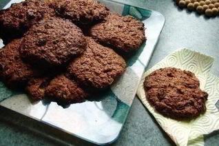 Овсяное шоколадное печенье с бананом