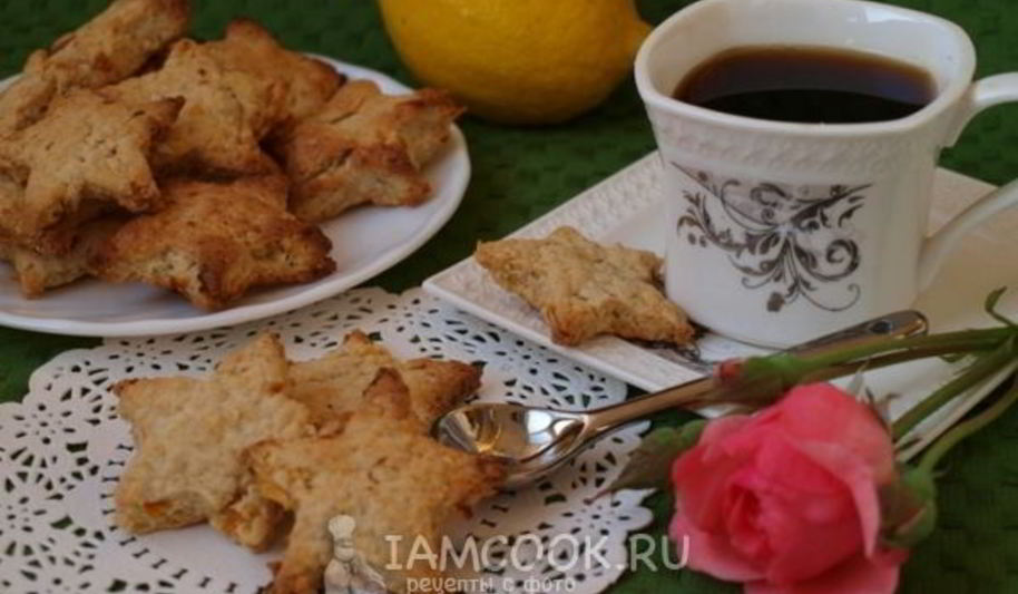 Рецепт постного лимонного печенья с овсяными хлопьями