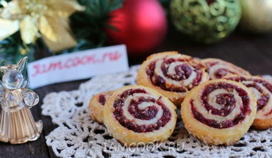 Рецепт праздничного печенья с клюквой и орехами