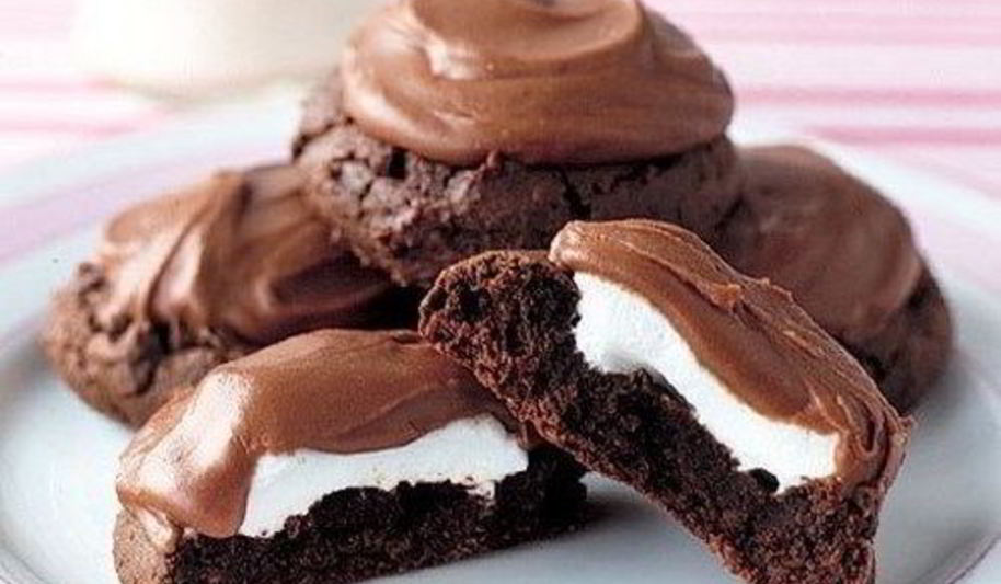 Рецепт шоколадного печенья в глазури с зефиром