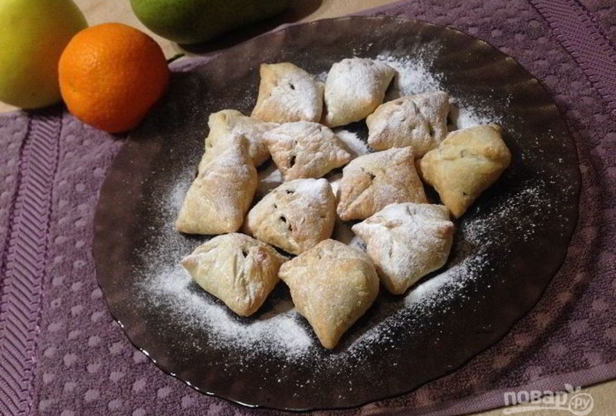 Слоеные печенья с шоколадом и орехами
