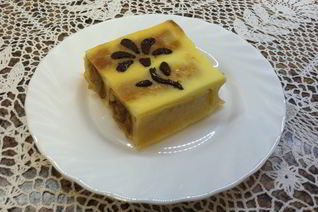 Блинный пирог с яблоками и бананами