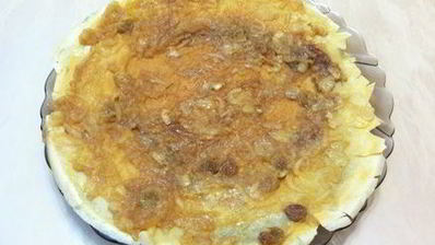 блинный пирог с яблоками и бананами