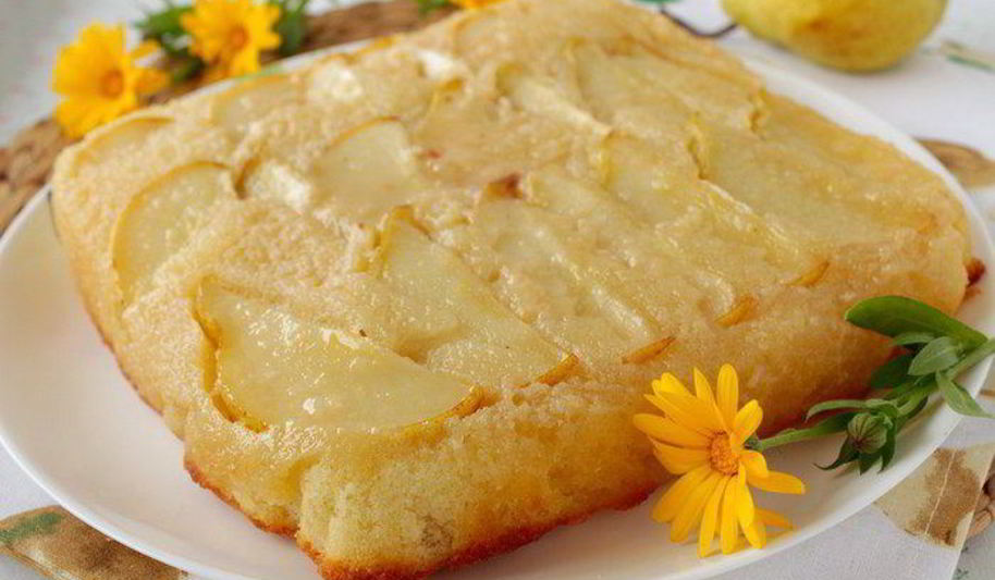 Рецепт грушевого пирога с карамелью