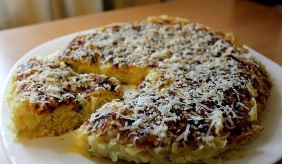 Рецепт картофельного пирога на сковороде