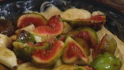 легкий пирог с бананами и инжиром