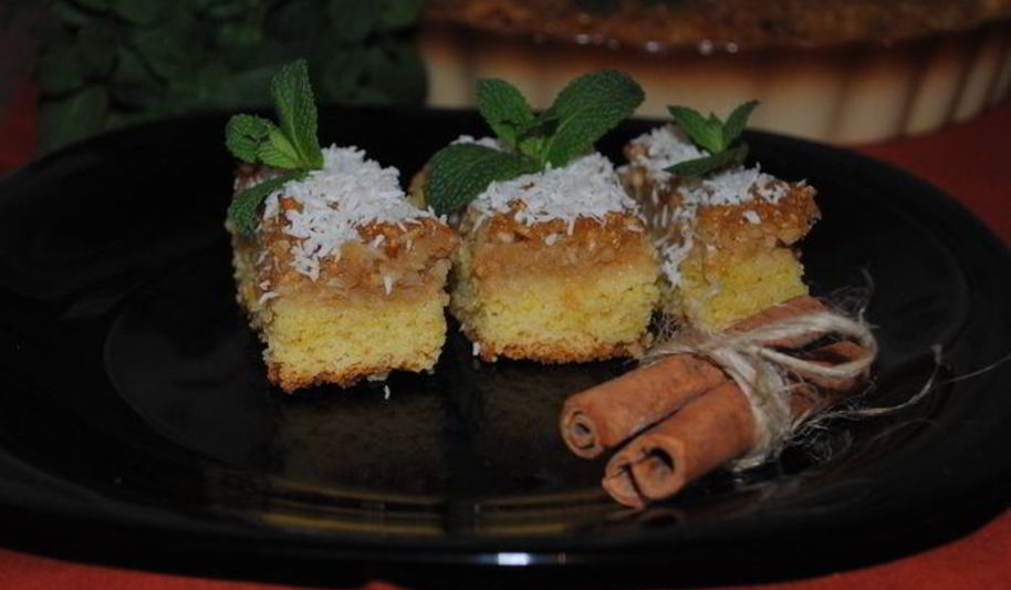 Рецепт манного пирога с яблоками детство