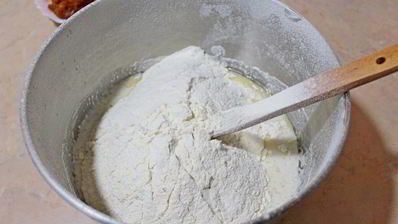 отрывной пирог с тушеной капустой