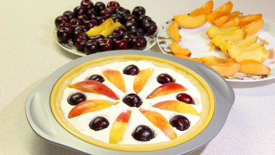 песочный пирог фрукты творог щавель