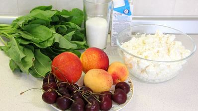 песочный пирог фрукты творог щавель