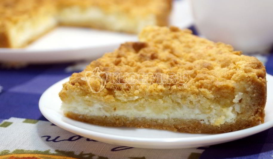 Рецепт песочного пирога с творогом