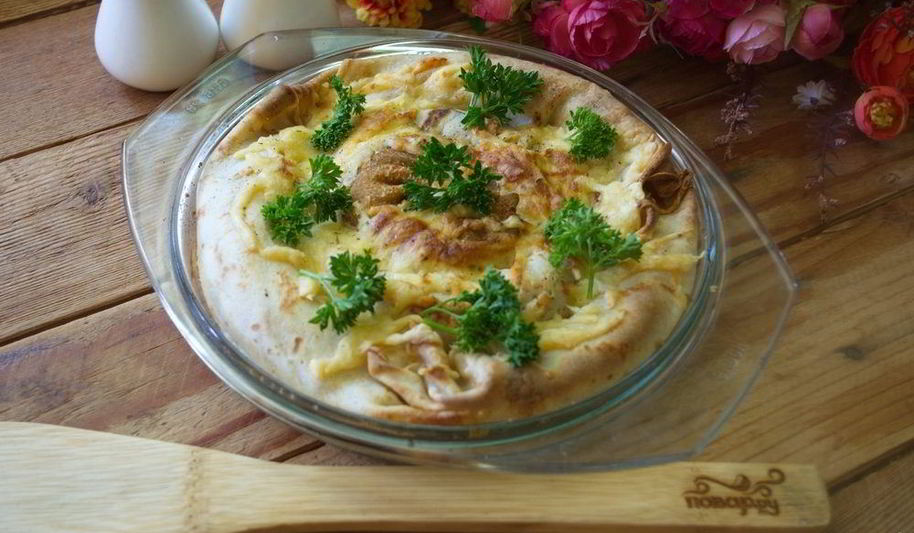 Рецепт пирога блинного с курицей