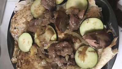 пирог из лаваша с печенью и баклажаном