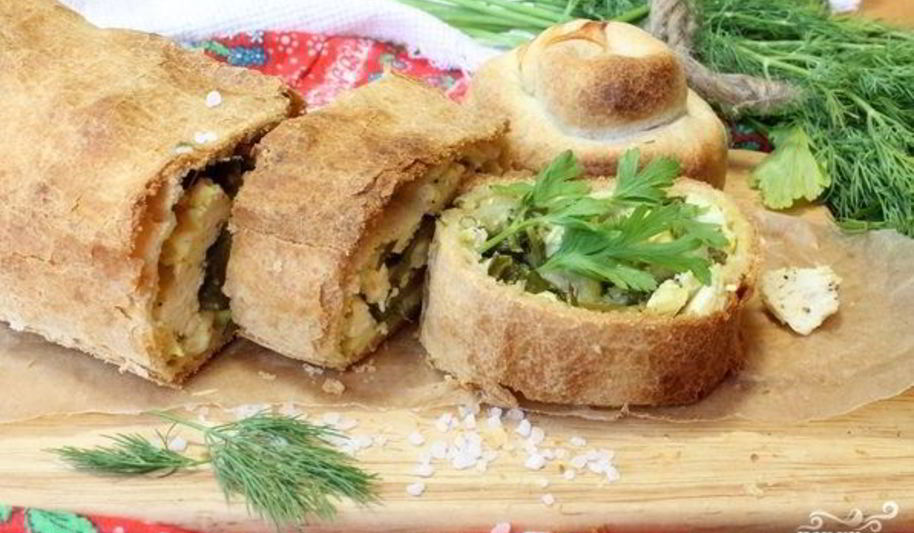 Рецепт пирога с брынзой из слоеного теста