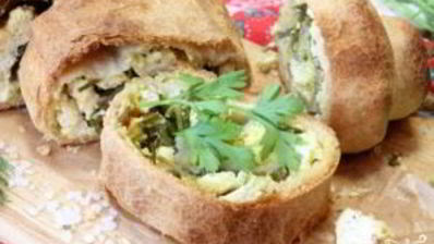 пирог с брынзой из слоеного теста