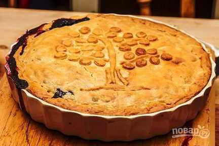 Пирог с черникой из бездрожжевого теста