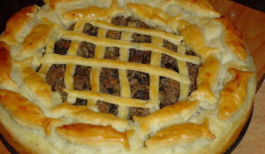Рецепт пирога с мясом и грибами