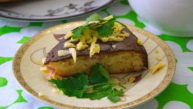 пирог с сыром и ветчиной