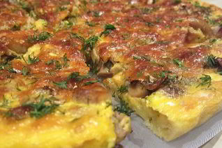 Сливочно-грибной пирог