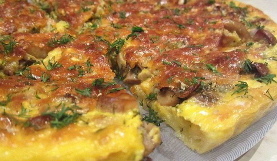 Рецепт сливочно-грибного пирог