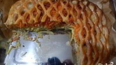 слоеный пирог с красной рыбой