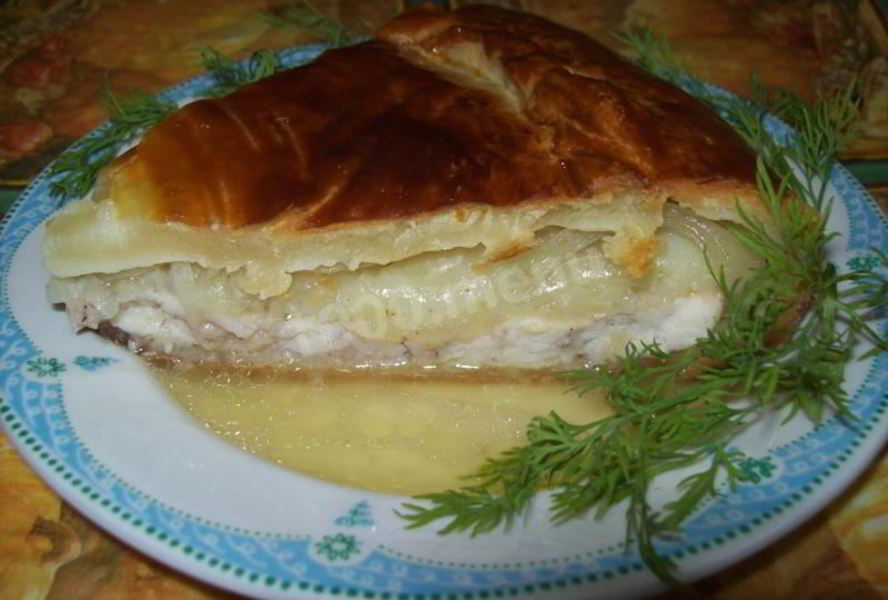 Татарский пирог с мясом и картофелем