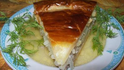 татарский пирог с мясом и картофелем