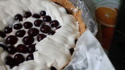 творожный пирог с вишней