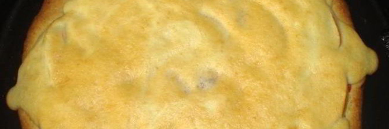 Вкусный яблочной пирог с бисквитным покрытием