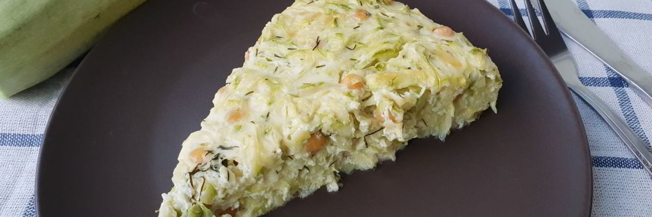 Заливной пирог с кабачками и кукурузой